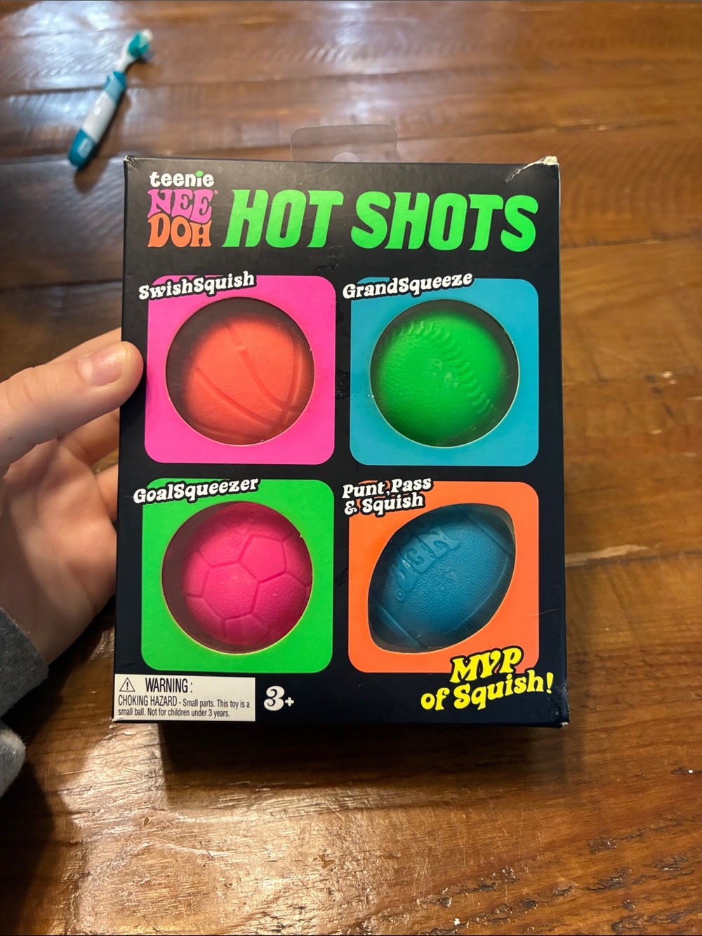 Needoh Hot Shots 4-Pack Squishy Sports Balls - Pink, Green, Blue, Orange